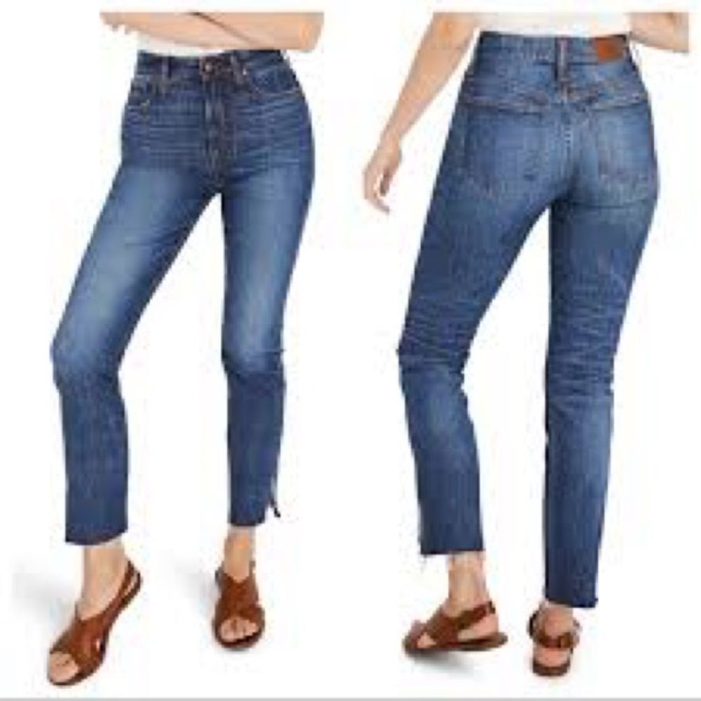 Madewell The Perfect Vintage High Waist Frayed Hem Crop Jeans Style size 27